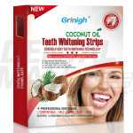 Grinigh COCONUT OIL Whitestrips Dental Professional Effects Teeth Whitening Strips Kit, 14 Treatments - Lasts 6 Months & Beyond - Non-Slip White Strips with a Fresh COCONUT Fragrance