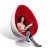 Retro Living Room Leisure Egg Pod Ball Chair for Beauty Teeth Whitening Designed by Eero Aarnio with Red Velvet and White Fiberglass Shell 